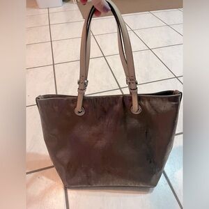 Combo! MICHAEL KORS SHINY GOLD LARGE TOTE & MATCHING WALLET!